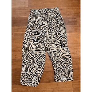 Jane and Delancey Zebra Print Joggers in Black and Tan‎ Women's Size Medium